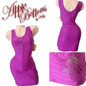 Vintage Apple Bottom RuchedStudded Dress